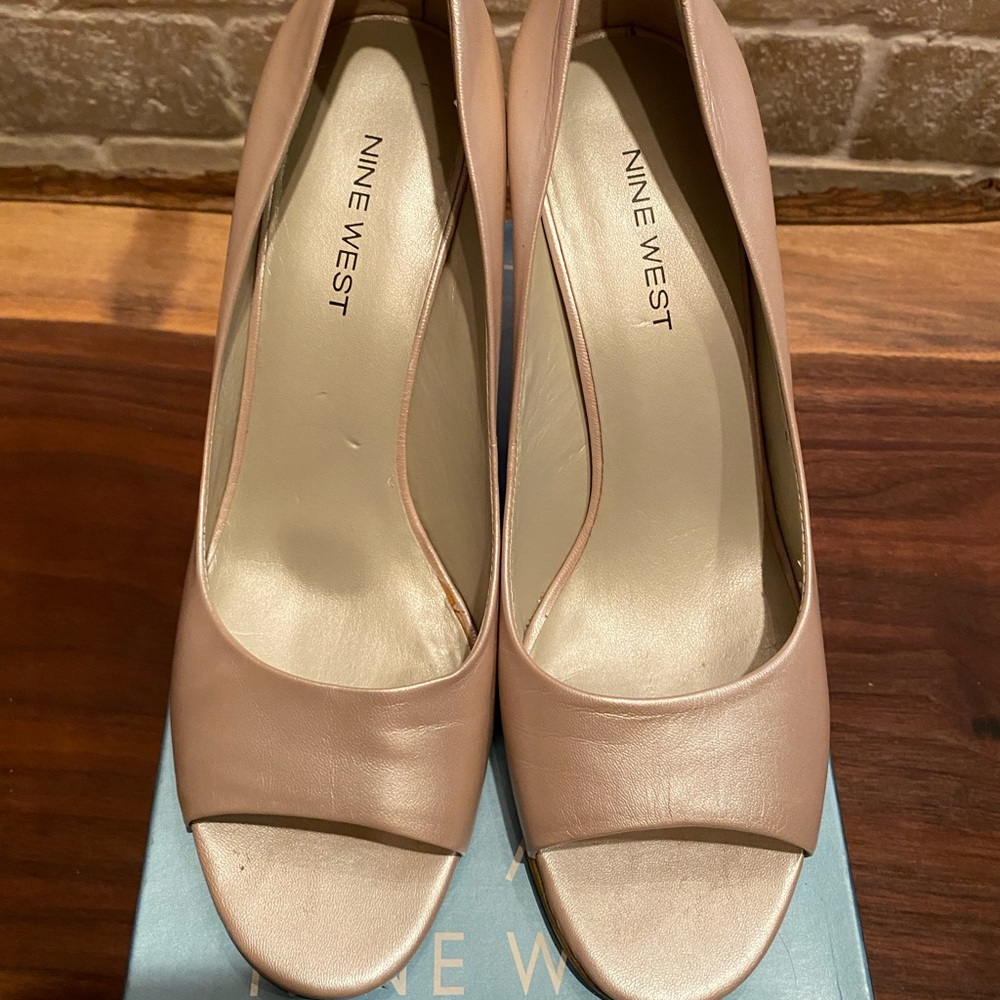 Nine West; Sheer pink heels